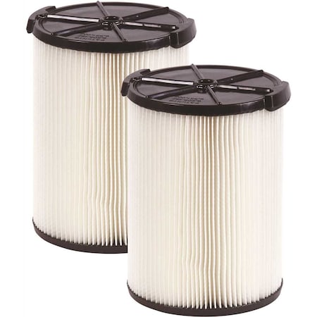 Ridgid 1-Layer Standard Pleated Paper Filter for Most 5 Gal. and Larger  Wet/Dry Shop Vacuums - Pair VF4200